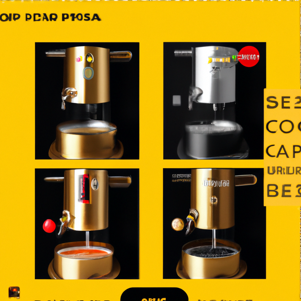 fotografia sobre cafeteras italianas la opcion mas ecologica para tu cocina para portada de una categoria en una pagina web sobre cafe y cafe expresso y utiliza mucho el color oro b89634 y en meno