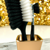fotografia sobre cepillos de limpieza el complemento ideal para tu maquina de cafe expresso para portada de una categoria en una pagina web sobre cafe y cafe expresso y utiliza mucho el color oro b