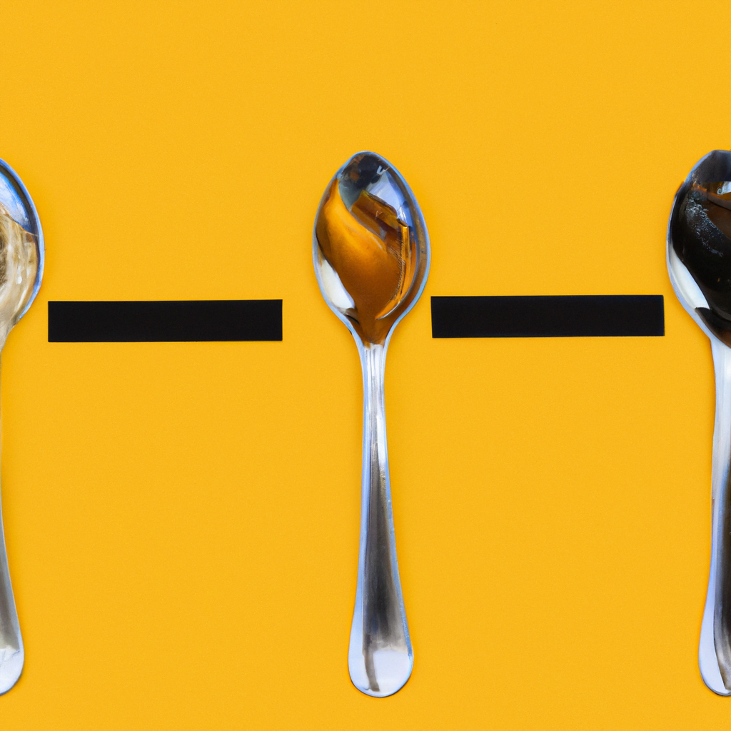 fotografia sobre como influyen las cucharas medidoras en el sabor de tu cafe expresso para portada de una categoria en una pagina web sobre cafe y cafe expresso y utiliza mucho el color oro b 1