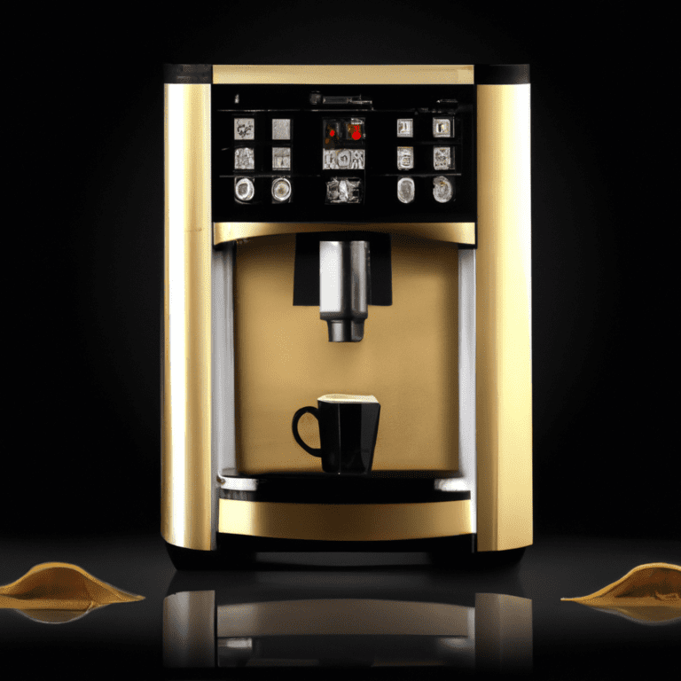 fotografia sobre escala de una maquina de cafe expresso para portada de una categoria en una pagina web sobre cafe expresso y utiliza mucho el color oro b89634 y en menor medida black 000000 y e 1