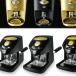 fotografia sobre los distribuidores de cafe expresso mas eficientes y rapidos para portada de una categoria en una pagina web sobre cafe y cafe expresso y utiliza mucho el color oro b89634 y en men