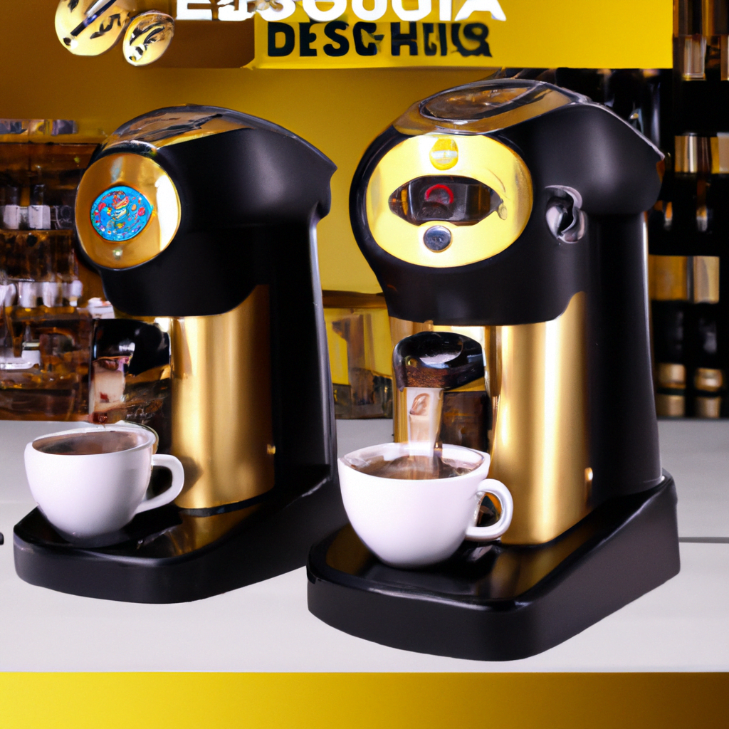 fotografia sobre los distribuidores de cafe expresso mas innovadores del mercado para portada de una categoria en una pagina web sobre cafe y cafe expresso y utiliza mucho el color oro b89634 y en