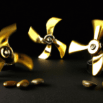 fotografia sobre molinillos de cafe como influye la velocidad en la molienda del cafe para portada de una categoria en una pagina web sobre cafe y cafe expresso y utiliza mucho el color oro