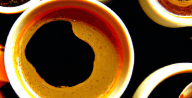 fotografia sobre origenes y variedades de maridaje y degustacion para portada de una categoria en una pagina web sobre cafe expresso y utiliza mucho el color oro b89634 y en menor medida black 1