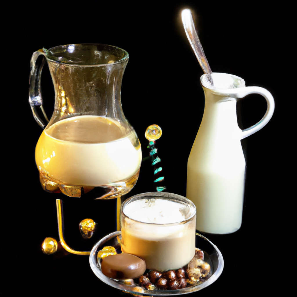 fotografia sobre por que necesitas una jarra para espumar la leche en tu cafe expresso para portada de una categoria en una pagina web sobre cafe y cafe expresso y utiliza mucho el color oro