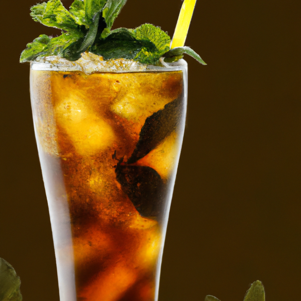 fotografia sobre cafe con especias de te de frutas y menta una bebida refrescante y saludable para portada de una categoria en una pagina web sobre cafe y cafe expresso y utiliza mucho el color oro