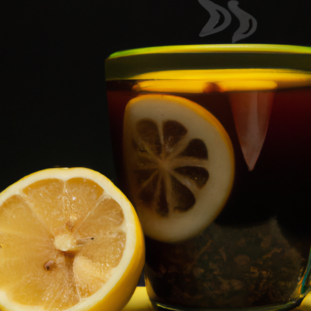 fotografia sobre cafe con especias de te de hierbas y limon una bebida revitalizante para portada de una categoria en una pagina web sobre cafe y cafe expresso y utiliza mucho el color oro b89634