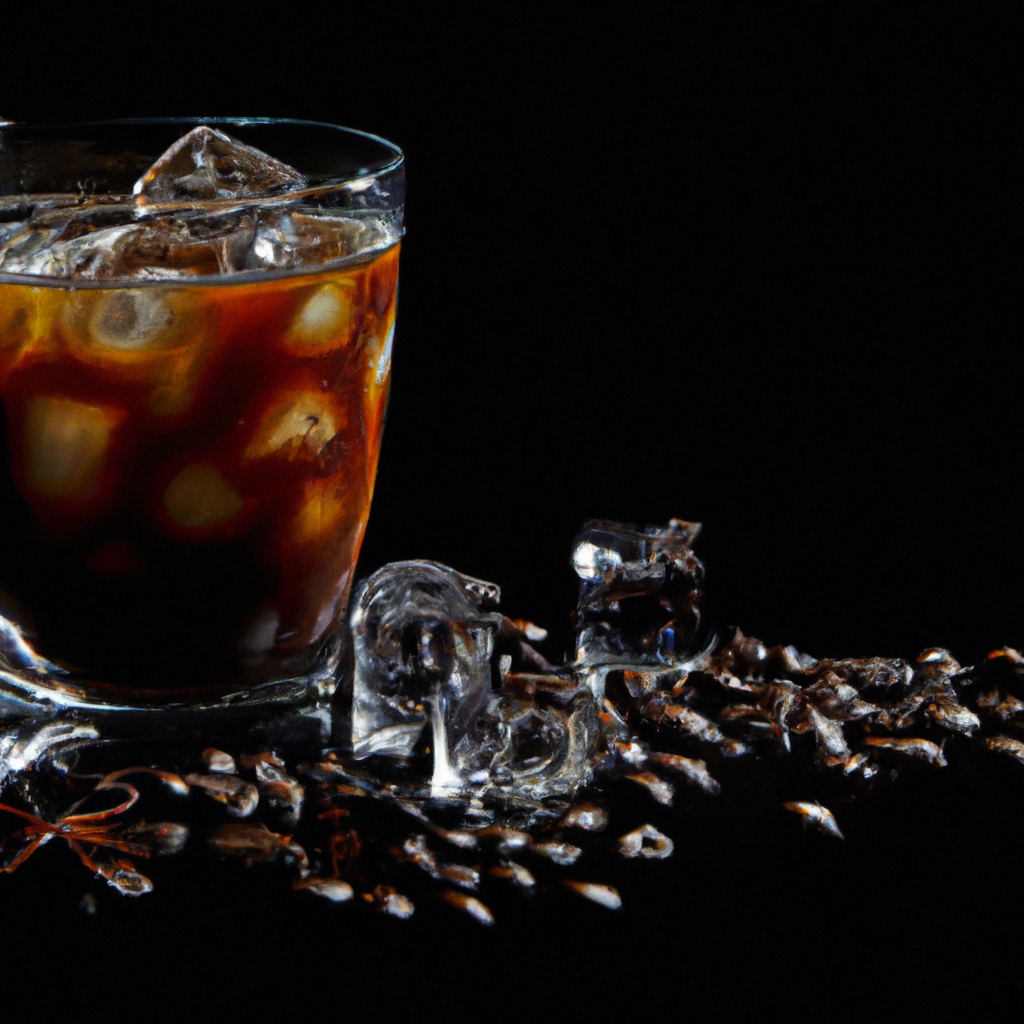 fotografia sobre cafe con hielo la bebida de moda para disfrutar en cualquier momento para portada de una categoria en una pagina web sobre cafe y cafe expresso y utiliza mucho el color oro b89634