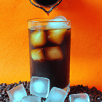 fotografia sobre cafe con hielo la bebida perfecta para combatir el calor para portada de una categoria en una pagina web sobre cafe y cafe expresso y utiliza mucho el color oro b89634 y en menor