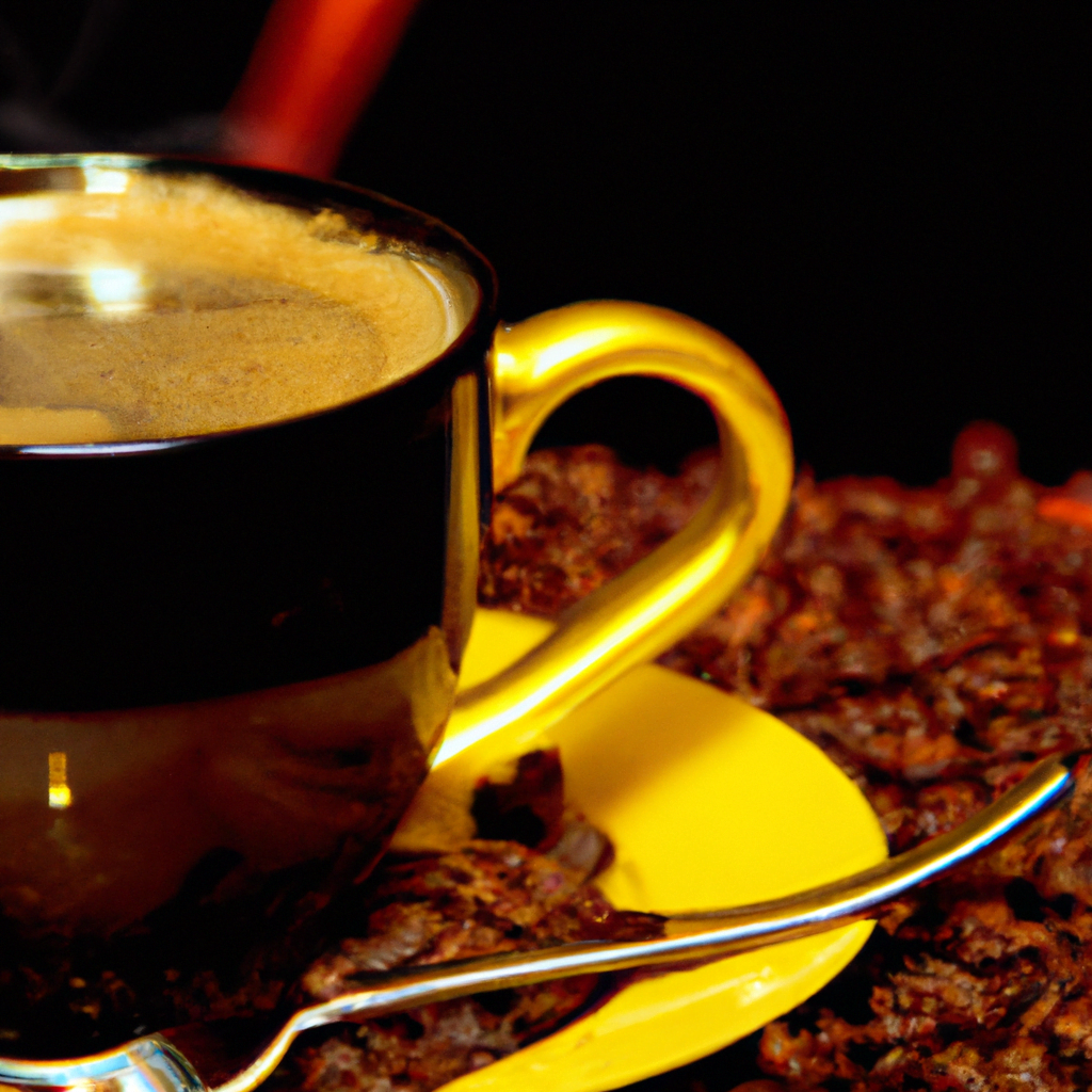 fotografia sobre cafe expresso con especias una forma saludable de darle sabor para portada de una categoria en una pagina web sobre cafe y cafe expresso y utiliza mucho el color oro b89634 y en m