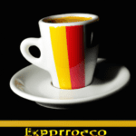 fotografia sobre cafe expresso el aroma de espana en una taza para portada de una categoria en una pagina web sobre cafe y cafe expresso y utiliza mucho el color oro b89634 y en menor medida el co