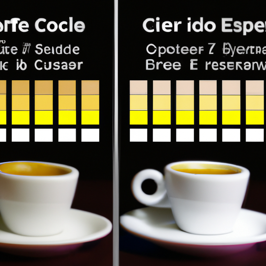fotografia sobre calibracion versus calidad de cafe espresso para portada de una categoria en una pagina web sobre cafe y cafe expresso y utiliza mucho el color oro b89634 y en menor medida el colo