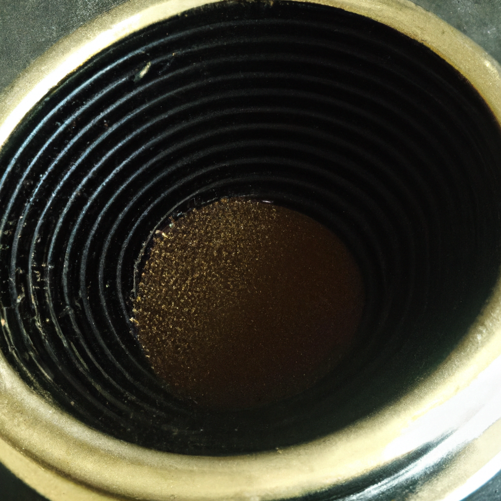 fotografia sobre como afecta el filtro de tu maquina de cafe expresso al sabor del cafe para portada de una categoria en una pagina web sobre cafe y cafe expresso y utiliza mucho el color oro