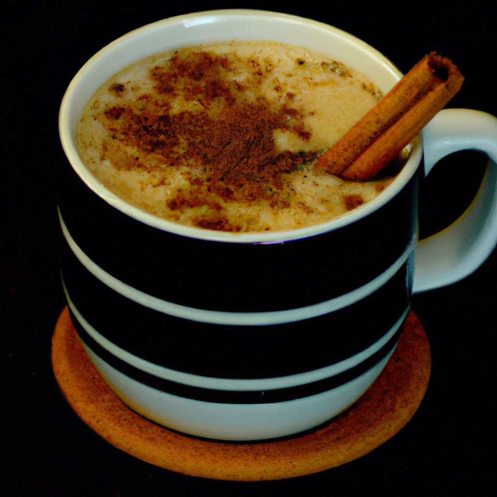 fotografia sobre como hacer un cafe con leche con un toque de canela o chocolate para portada de una categoria en una pagina web sobre cafe y cafe expresso y utiliza mucho el color oro b89634 y en