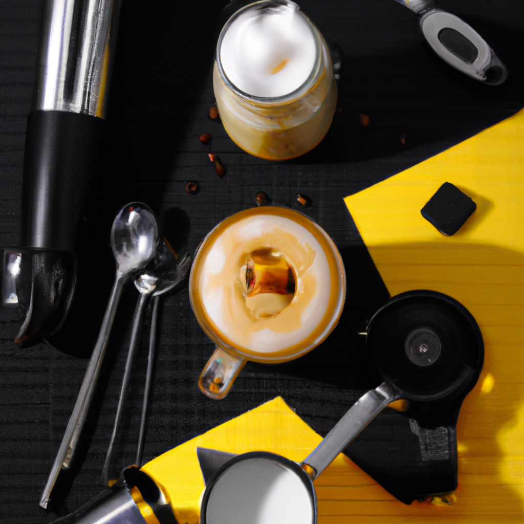 fotografia sobre como hacer un cafe macchiato con una cafetera italiana para portada de una categoria en una pagina web sobre cafe y cafe expresso y utiliza mucho el color oro b89634 y en menor med