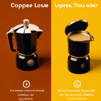 fotografia sobre como mantener la temperatura adecuada en tu cafetera espresso para portada de una categoria en una pagina web sobre cafe y cafe expresso y utiliza mucho el color oro b89634 y en me