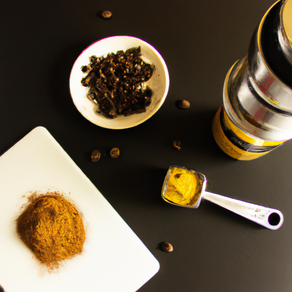 fotografia sobre como preparar cafe con especias con una cafetera prensa francesa para portada de una categoria en una pagina web sobre cafe y cafe expresso y utiliza mucho el color oro b8963