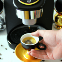 fotografia sobre como realizar una inspeccion exhaustiva de tu maquina de cafe expresso para portada de una categoria en una pagina web sobre cafe y cafe expresso y utiliza mucho el color oro b89634