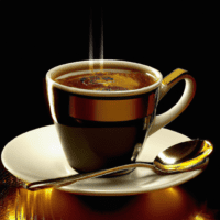 fotografia sobre descubre los sabores del cafe en espana para portada de una categoria en una pagina web sobre cafe y cafe expresso y utiliza mucho el color oro b89634 y en menor medida el color bl