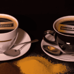 fotografia sobre el cafe irlandes perfecto disfrutar en pareja para portada de una categoria en una pagina web sobre cafe y cafe expresso y utiliza mucho el color oro b89634 y en menor medida el co