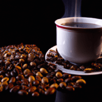 fotografia sobre el colombiano sabor y aroma unicos para portada de una categoria en una pagina web sobre cafe y cafe expresso y utiliza mucho el color oro b89634 y en menor medida el color black