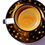 fotografia sobre el espresso y su relacion con la cultura del arte para portada de una categoria en una pagina web sobre cafe y cafe expresso y utiliza mucho el color oro b89634 y en menor medida e