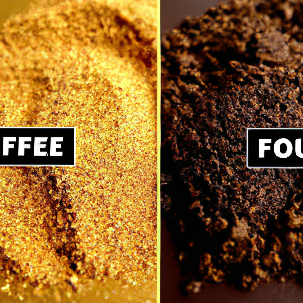 fotografia sobre el tueste y la textura del cafe expresso como se relacionan para portada de una categoria en una pagina web sobre cafe y cafe expresso y utiliza mucho el color oro b89634 y