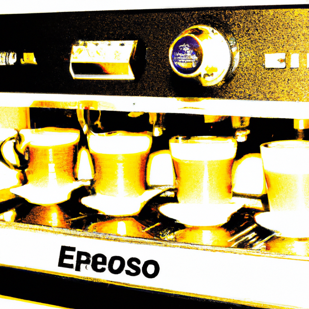 fotografia sobre exposiciones de maquinas de cafe expresso una experiencia unica para portada de una categoria en una pagina web sobre cafe y cafe expresso y utiliza mucho el color oro b89634 y en