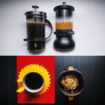 fotografia sobre la aeropress la cafetera para los que buscan un cafe rapido y delicioso para portada de una categoria en una pagina web sobre cafe y cafe expresso y utiliza mucho el color oro b896