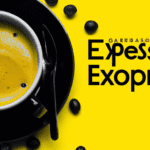fotografia sobre la cultura del cafe expresso en la literatura para portada de una categoria en una pagina web sobre cafe y cafe expresso y utiliza mucho el color oro b89634 y en menor medida el co