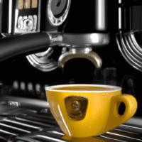 fotografia sobre la frecuencia ideal para inspeccionar tu maquina de cafe expresso para portada de una categoria en una pagina web sobre cafe y cafe expresso y utiliza mucho el color oro b89634 y e