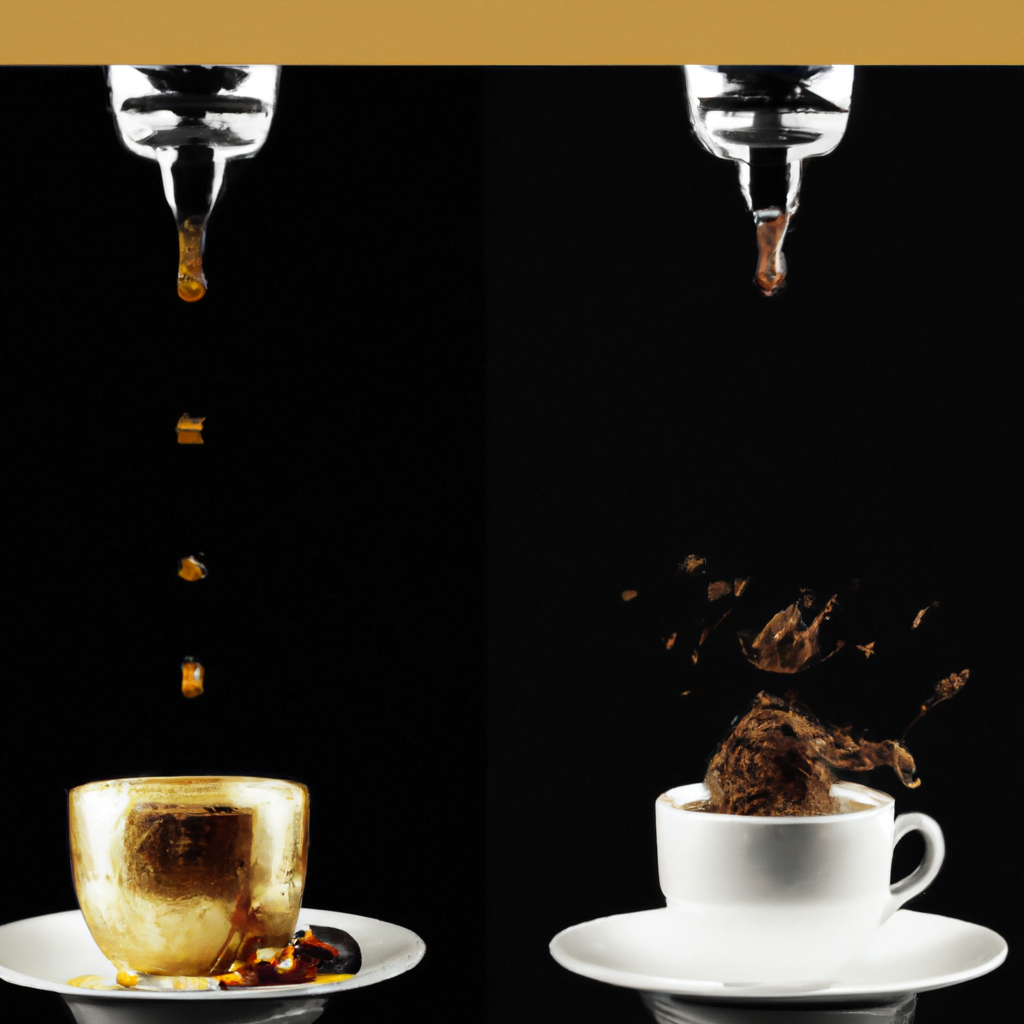 fotografia sobre la influencia del origen del cafe en la cata con tu cafetera espresso para portada de una categoria en una pagina web sobre cafe y cafe expresso y utiliza mucho el color oro b89634