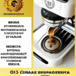 fotografia sobre los beneficios de una inspeccion preventiva en tu maquina de cafe expresso para portada de una categoria en una pagina web sobre cafe y cafe expresso y utiliza mucho el color oro b8