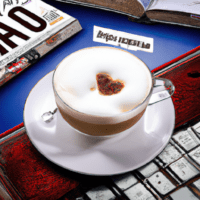 fotografia sobre los beneficios del cafe cappuccino para la salud para portada de una categoria en una pagina web sobre cafe y cafe expresso y utiliza mucho el color oro b89634 y en menor medida el