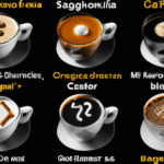 fotografia sobre los diferentes tipos de cafe macchiato que puedes probar para portada de una categoria en una pagina web sobre cafe y cafe expresso y utiliza mucho el color oro b89634 y en menor m