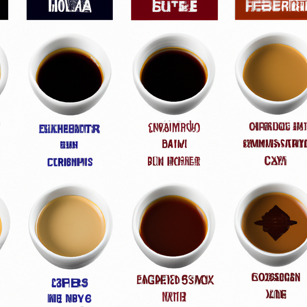 fotografia sobre los diferentes tipos de cafe que puedes probar con tu maquina de espresso para portada de una categoria en una pagina web sobre cafe y cafe expresso y utiliza mucho el color oro b89