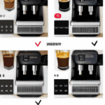 fotografia sobre los errores mas comunes al inspeccionar tu maquina de cafe expresso para portada de una categoria en una pagina web sobre cafe y cafe expresso y utiliza mucho el color oro b89634 y