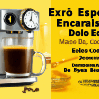 fotografia sobre los mejores consejos para prolongar la vida util de tu maquina de cafe expresso para portada de una categoria en una pagina web sobre cafe y cafe expresso y utiliza mucho el color oro