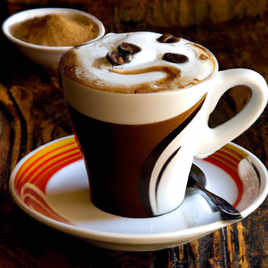 fotografia sobre los mejores lugares para probar un autentico cafe macchiato en espana para portada de una categoria en una pagina web sobre cafe y cafe expresso y utiliza mucho el color oro b89634