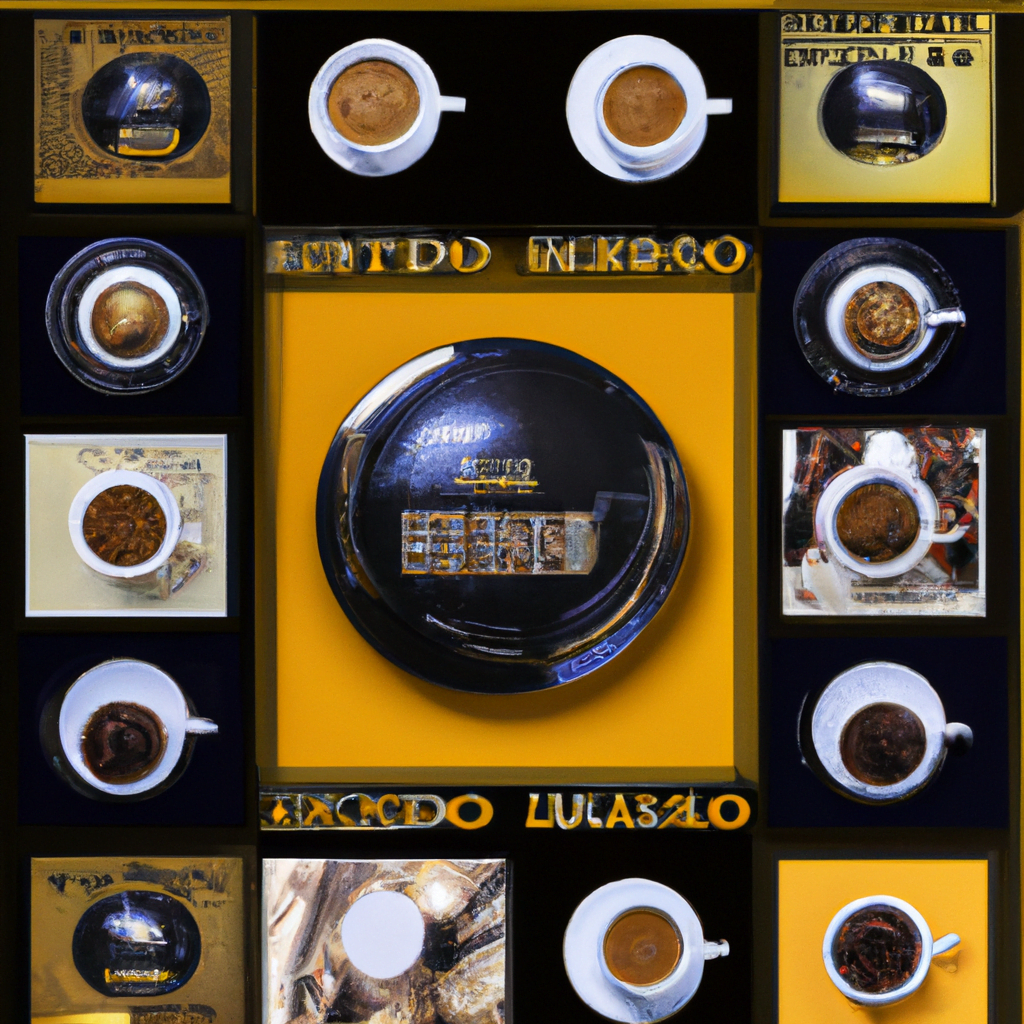 fotografia sobre museos de cafe expresso una experiencia para los amantes del cafe para portada de una categoria en una pagina web sobre cafe y cafe expresso y utiliza mucho el color oro b89634 y