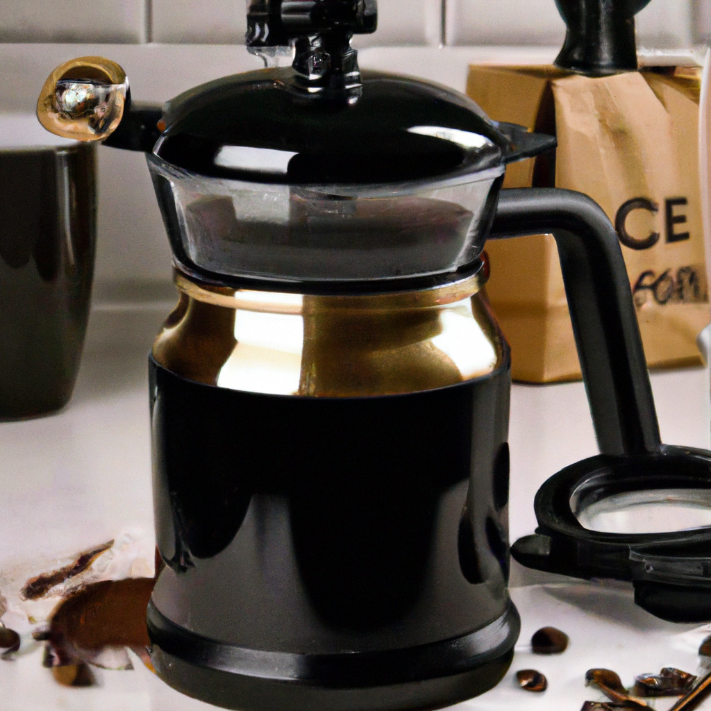 fotografia sobre por que la cafetera prensa francesa es la opcion ideal para los amantes del cafe fuerte para portada de una categoria en una pagina web sobre cafe y cafe expresso y utiliza muc