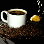 fotografia sobre que es el tueste espanol y como influye en el cafe expresso para portada de una categoria en una pagina web sobre cafe y cafe expresso y utiliza mucho el color oro b89634 y