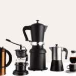 fotografia sobre que tamano de cafetera prensa francesa necesitas para tu hogar para portada de una categoria en una pagina web sobre cafe y cafe expresso y utiliza mucho el color oro b89634