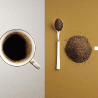 fotografia sobre variedades de cafe expresso para maridar con platos vegetarianos para portada de una categoria en una pagina web sobre cafe y cafe expresso y utiliza mucho el color oro b89634 y en